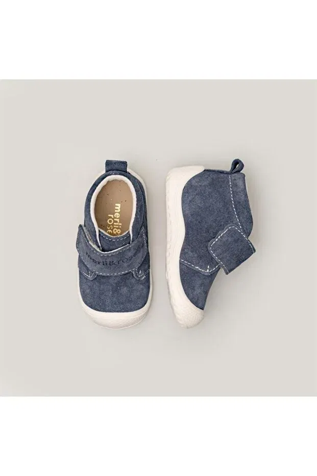Детские ботинки для девочек с принтом Stride suede first step boots Merli&Rose, Jeans — фото 2