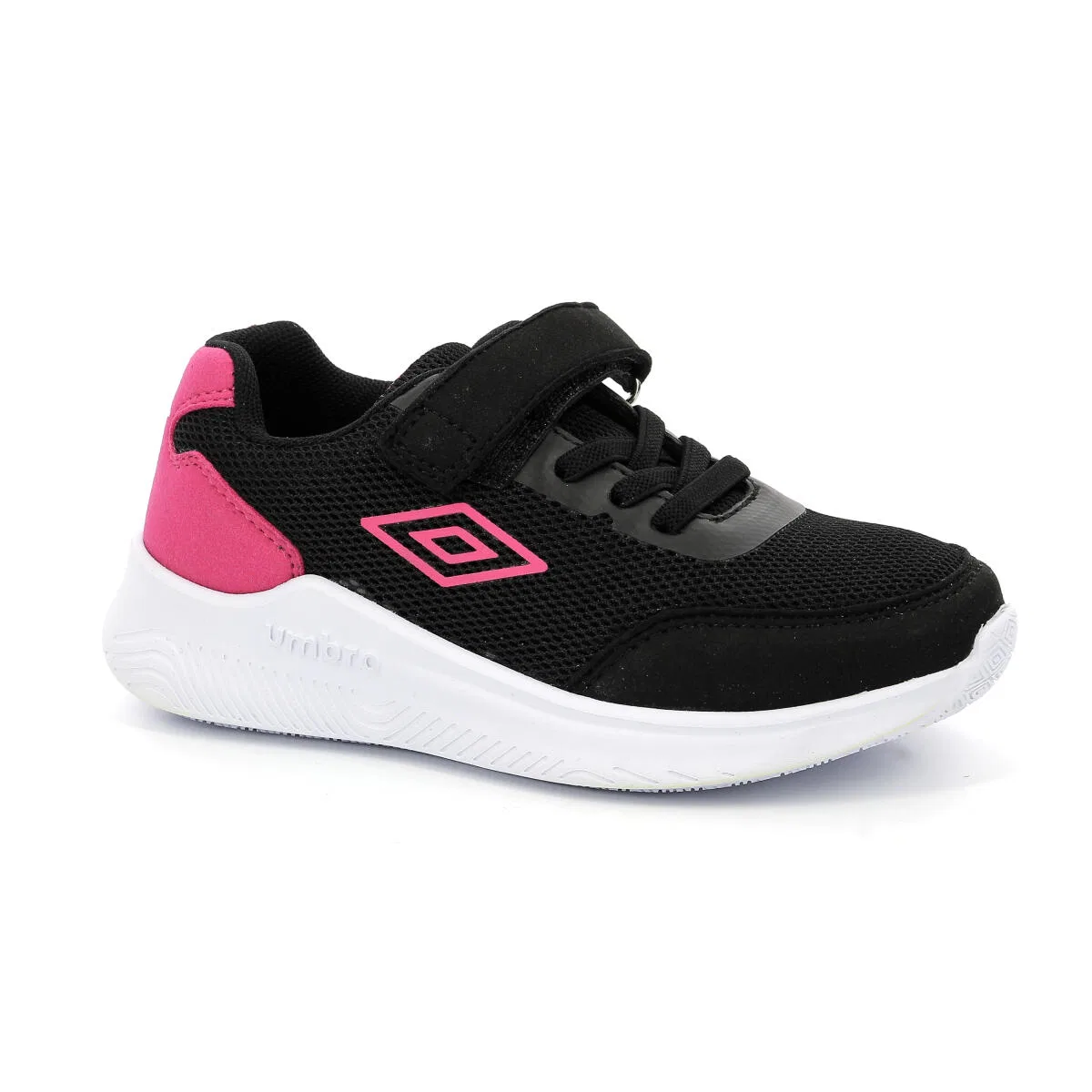Детские кроссовки с липучкой Nateo Umbro, Schwarz Rosa — фото 2