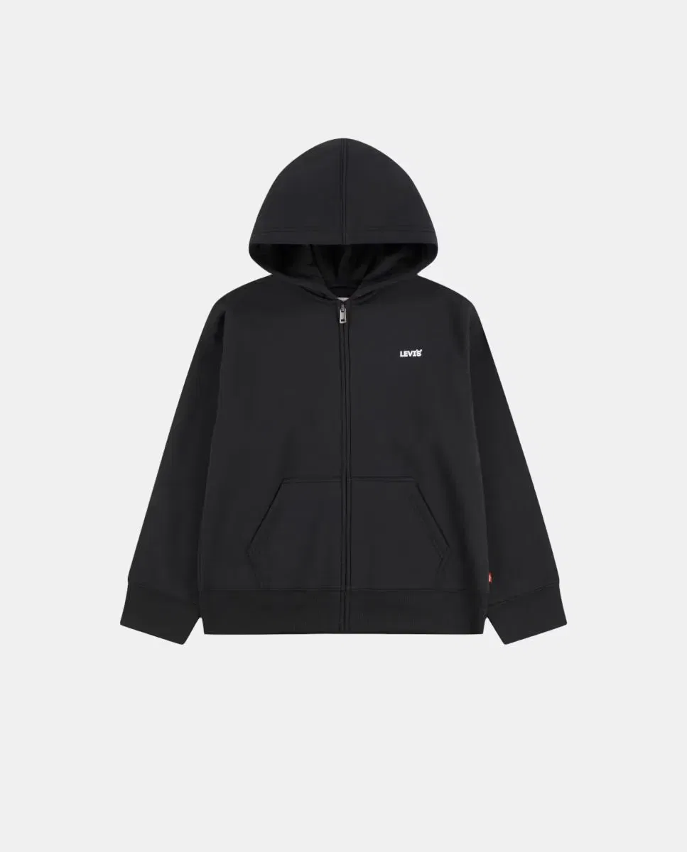 Детская худи с капюшоном и полной молнией Levi's Essential Negro