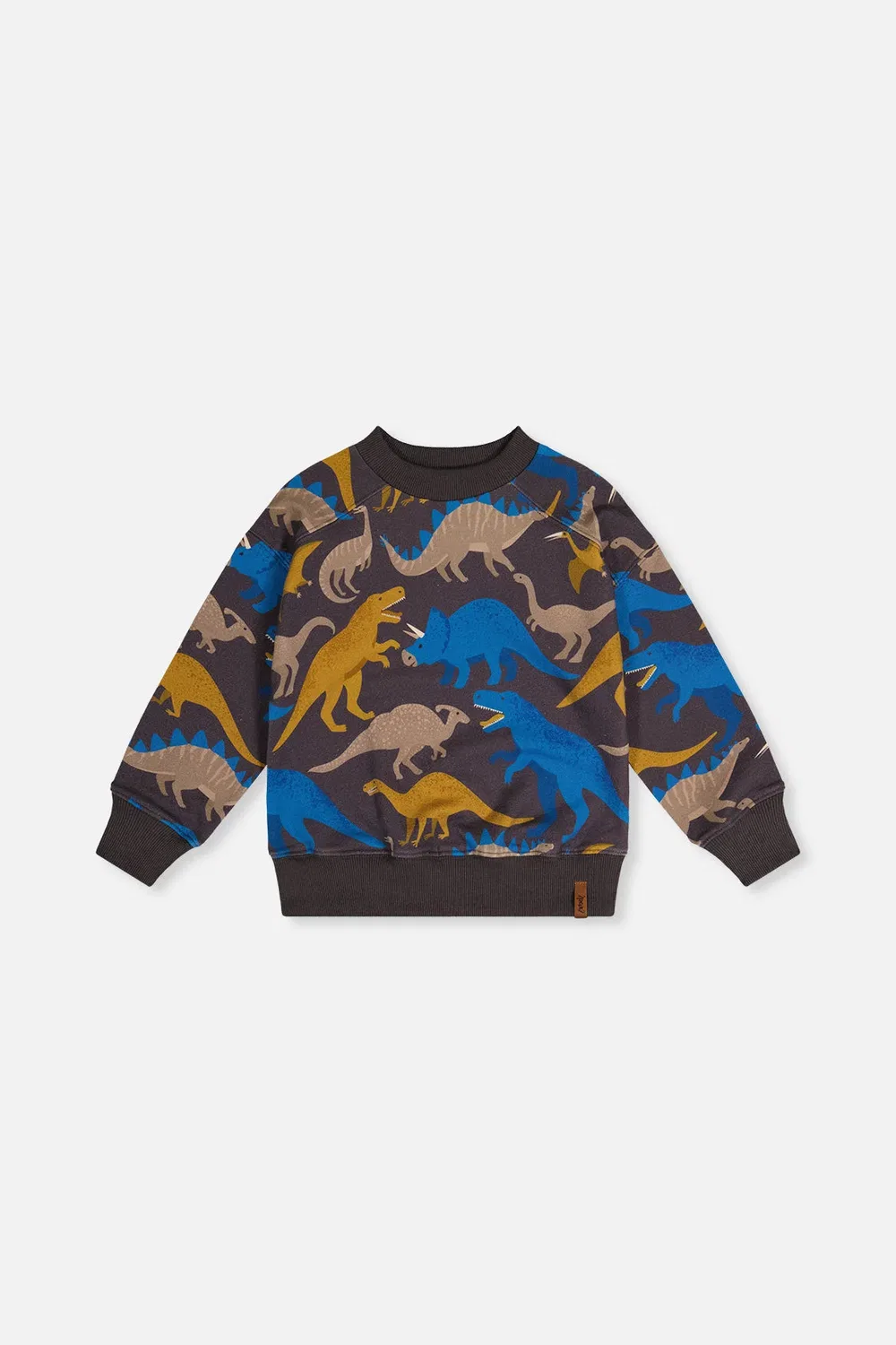 Детский свитшот с принтом динозавров Deux par Deux, Grey Dinosaur Print