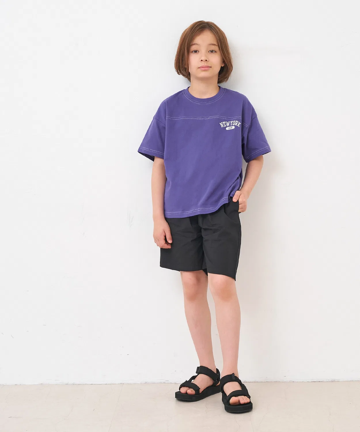Coca（coca） Детская футболка с длинным рукавомс вышивкой Football coca, Purple — фото 3
