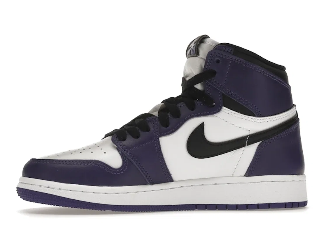 Детские кроссовки с высоким верхом Jordan 1 Retro High Court Purple White, Court Purple/White-Black — фото 3