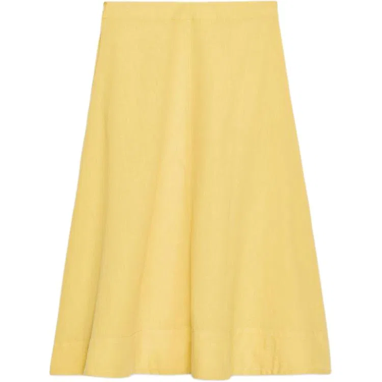 Женская юбка миди свободного кроя Light Yellow ZARA, Light Yellow — фото 3