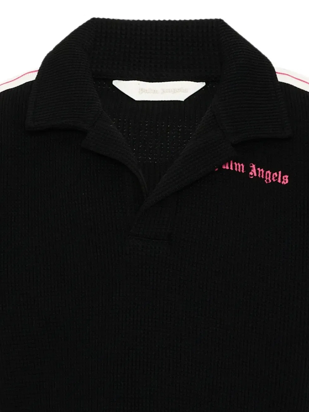 Футболка с вышитым логотипом и боковыми полосками Palm Angels Kids, черный — фото 4