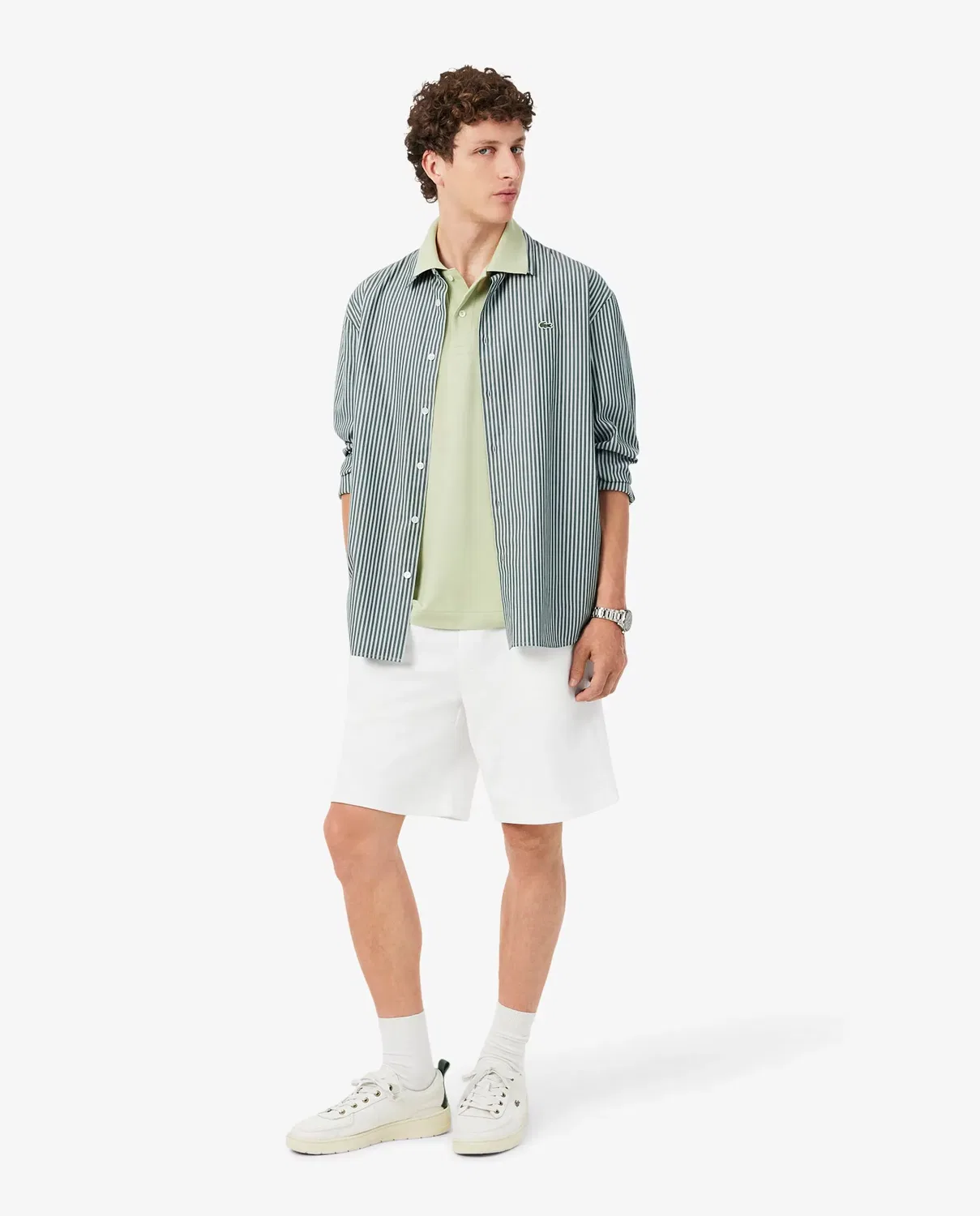 Мужские шорты из футера с принтом Lacoste, Blanco