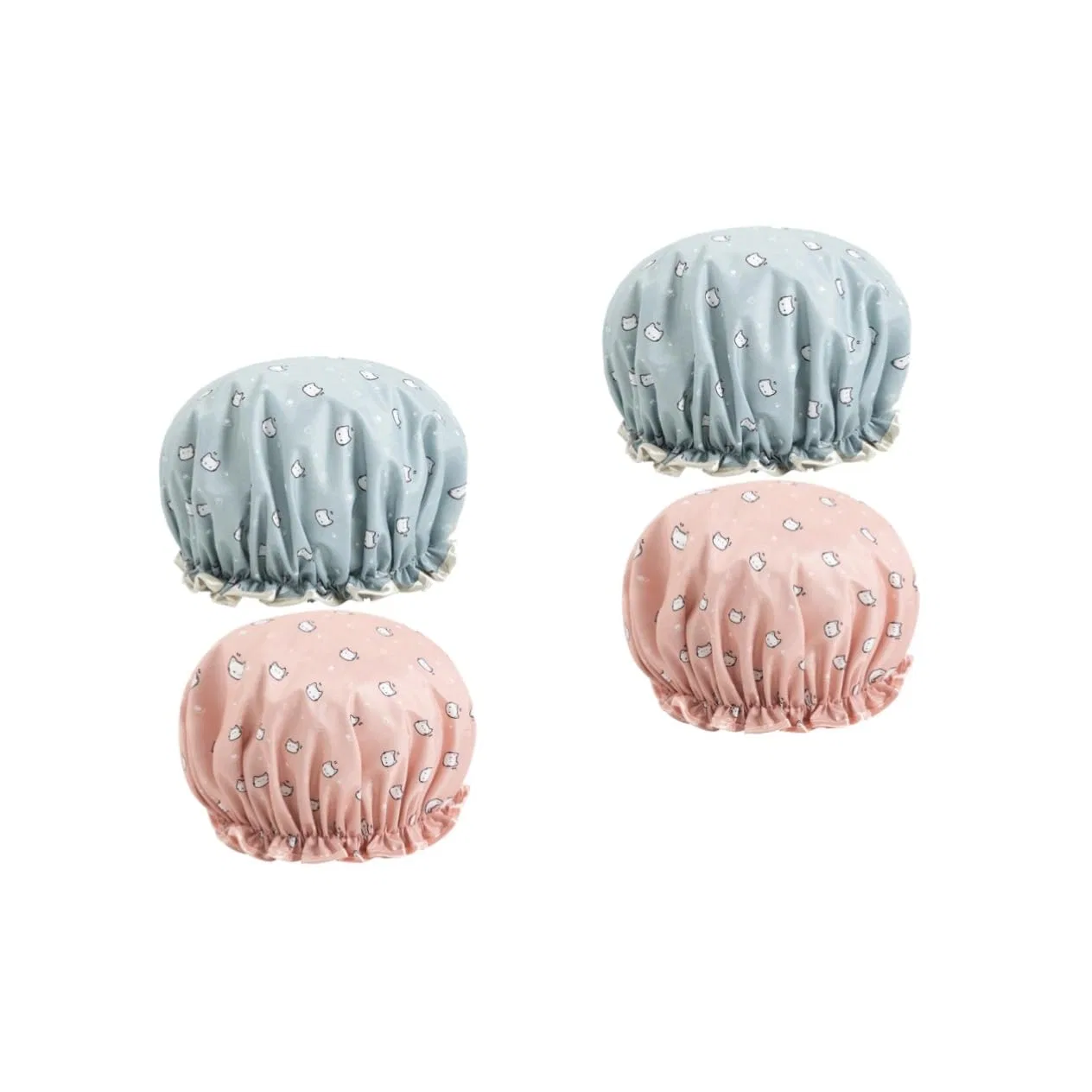 Двойная шапочка для душа, FRCOLOR, 4 шт, 27x11x6 см, Blau+Rosa