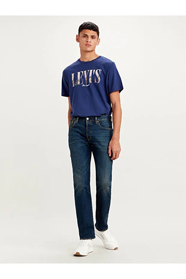 Мужские джинсы с обычной посадкой 501 Original Men's Jean Pants - Block Crusher Levi'S, Dark Indigo - Worn In