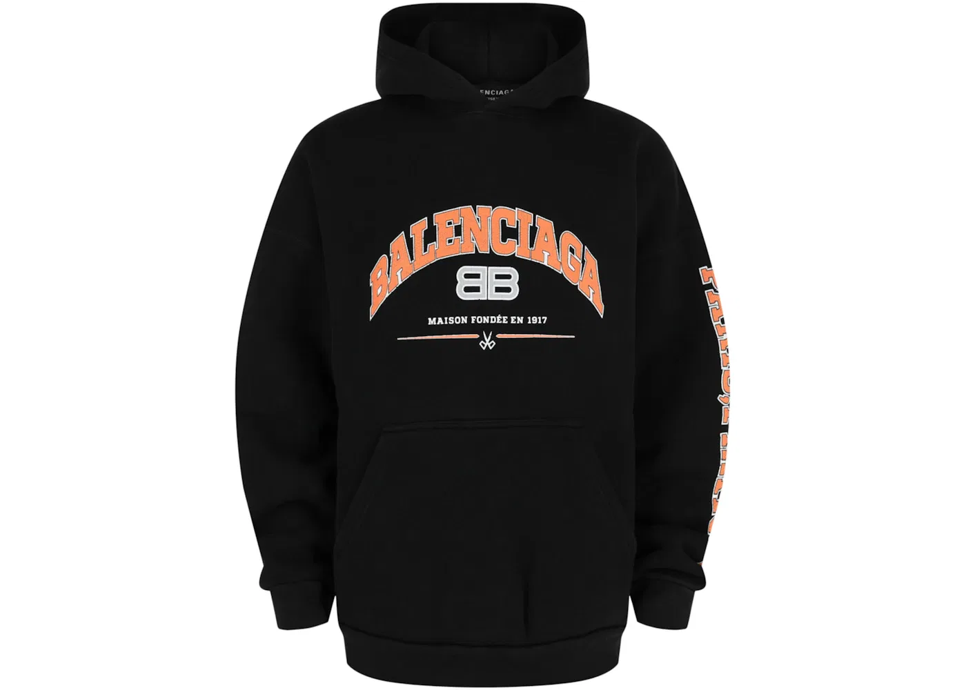 Мужской худи с принтом Hoodie Balenciaga, Black Orange