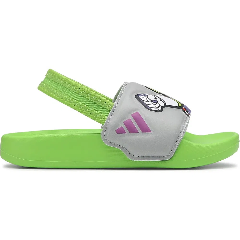 Детские сандалии Adilette с ремешком Toy Story Adidas, Green/Grey Buzz — фото 2