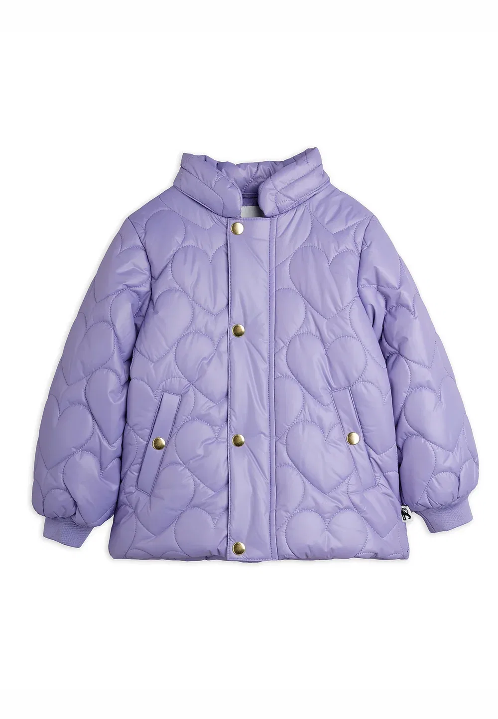 Зимняя куртка унисекс с стеганым рисунком в форме сердца Mini Rodini, Purple — фото 2