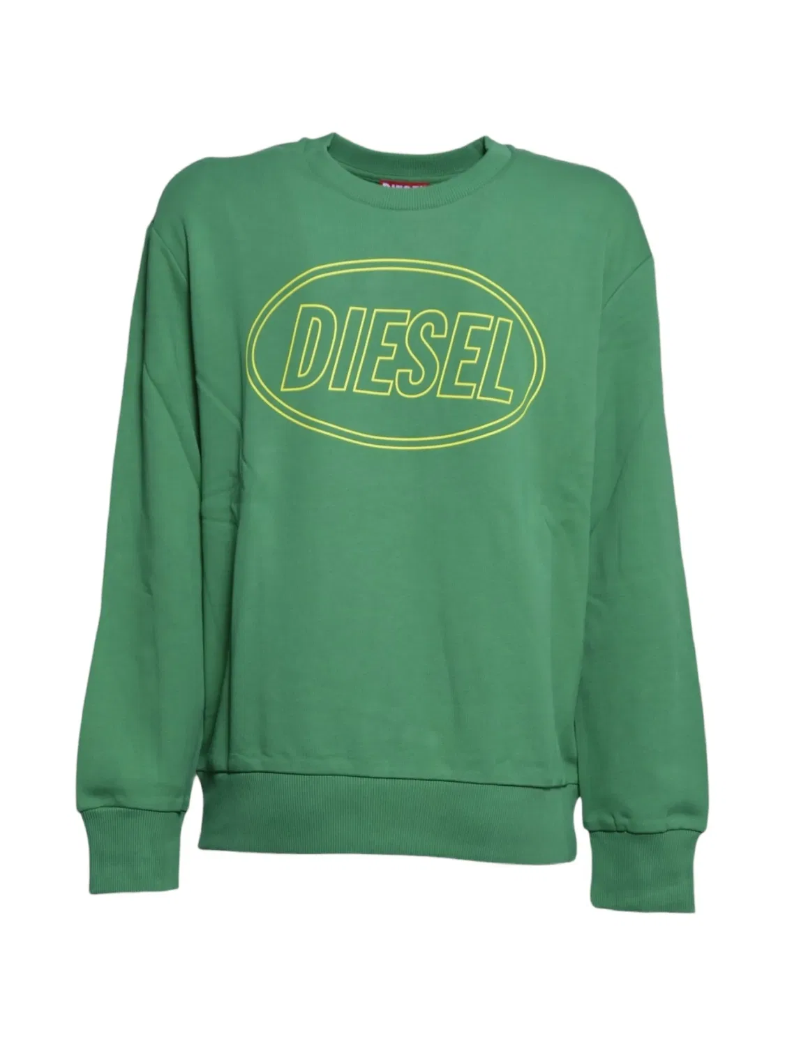 Diesel Свитшот зеленый с принтом-логотипом