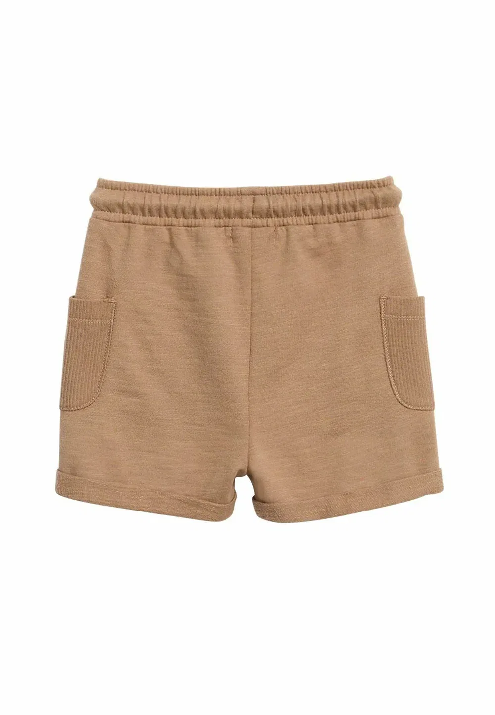 Шорты из трикотажа с неоднородной текстурой, унисекс - шорты Newbie, Brown — фото 2
