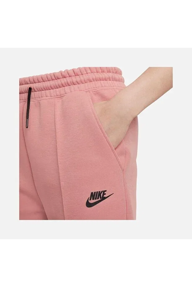 Детские спортивные штаны для девочек с зауженным кроем Tech Fleece FW23 Nike, Pink — фото 4