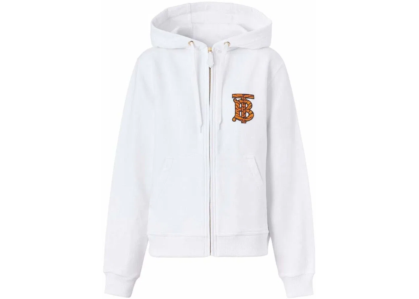 Женский худи с принтом Burberry Tiger TB Monogram Motif, White