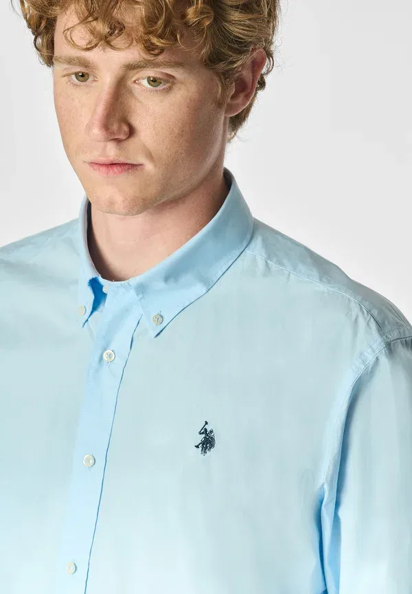 Рубашка хлопковая Regular fit con colletto button down - shirt, U.S. Polo Assn., Blu, синий — фото 4
