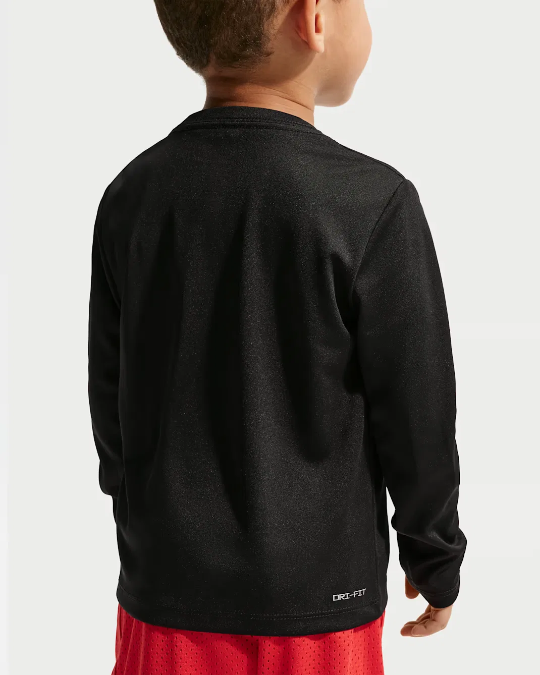 Детская футболка с длинными рукавами Dri-FIT с графическим принтом Nike, Black — фото 2