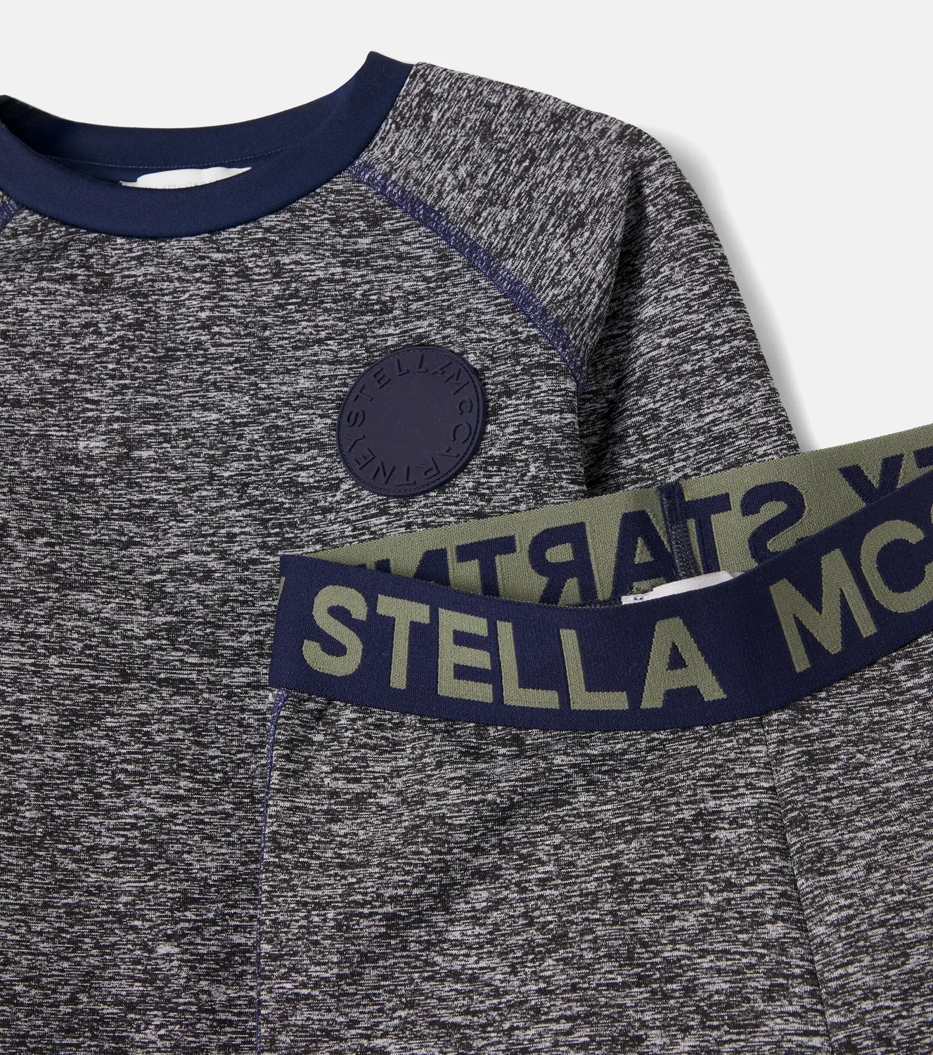 Комплект лыжного топа и леггинсов с логотипом Stella Mccartney Kids, серый — фото 4