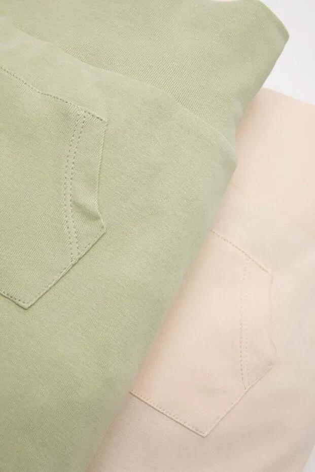 Детские шорты для мальчиков хлопковые комплект 2 шт Rib knit 2-pack shorts baby boy c4356a524sm Defacto, Beige — фото 2
