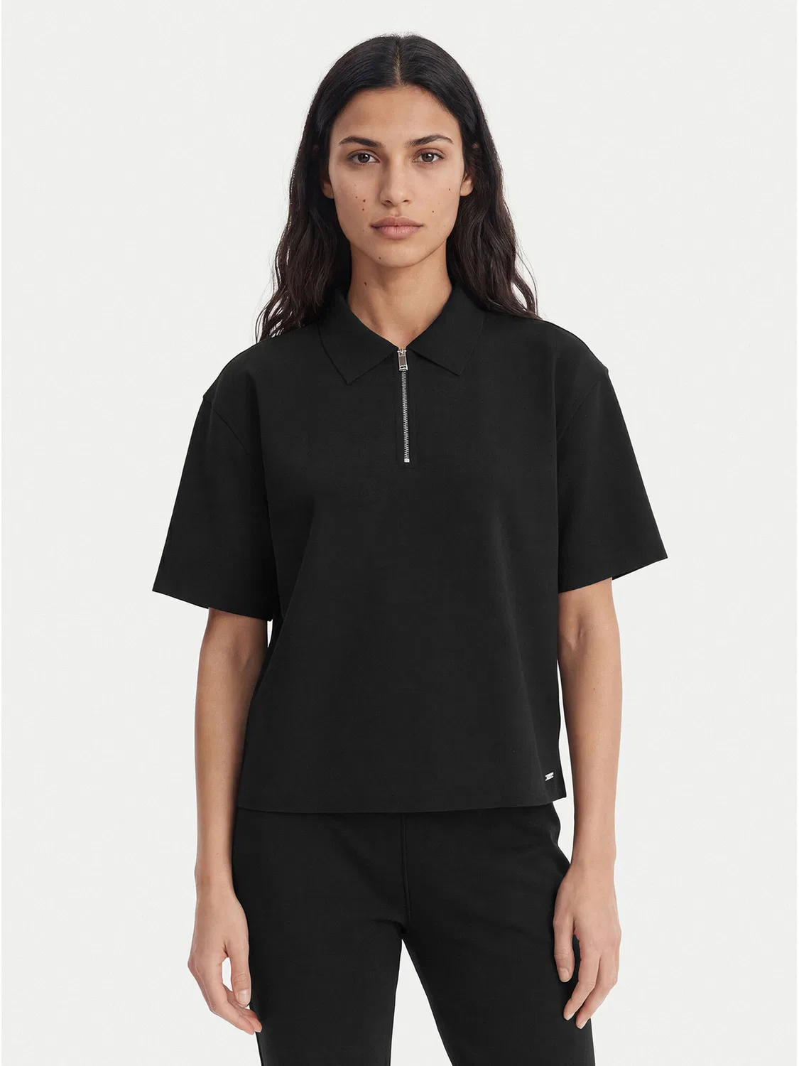 Женское поло свободного кроя Calvin Klein, черный
