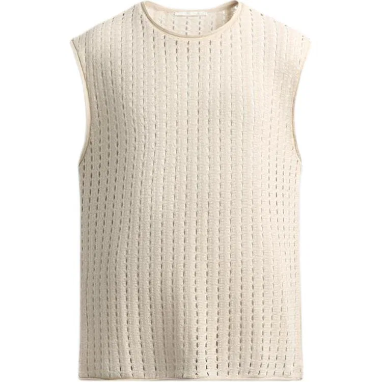 Мужская майка без рукавов с круглым вырезом, прямой крой, Frosted White, ZARA