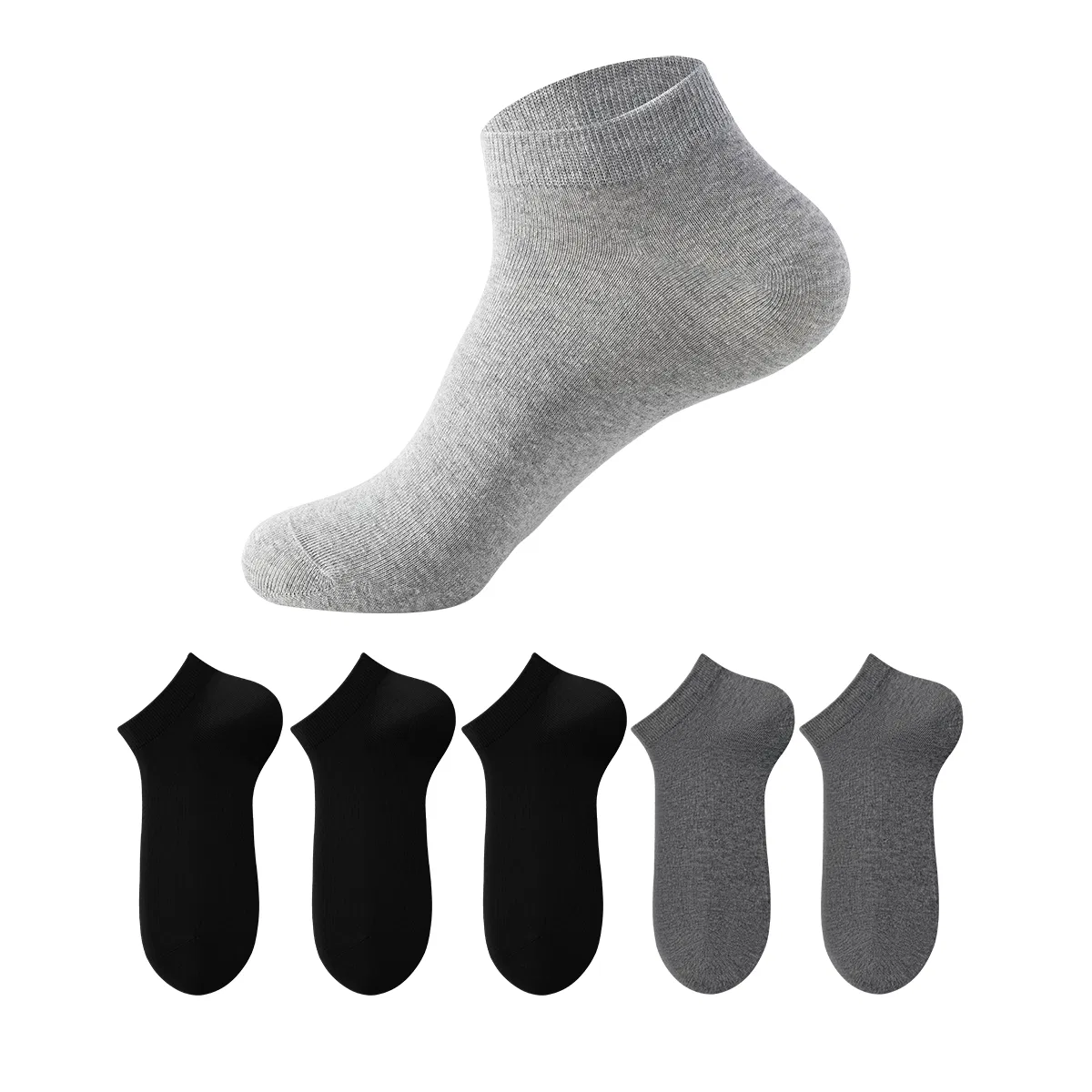 Детские носки-невидимки, комплект из 5 пар, [5 Pack]3 Black+2 Dark Gray, MIIOW