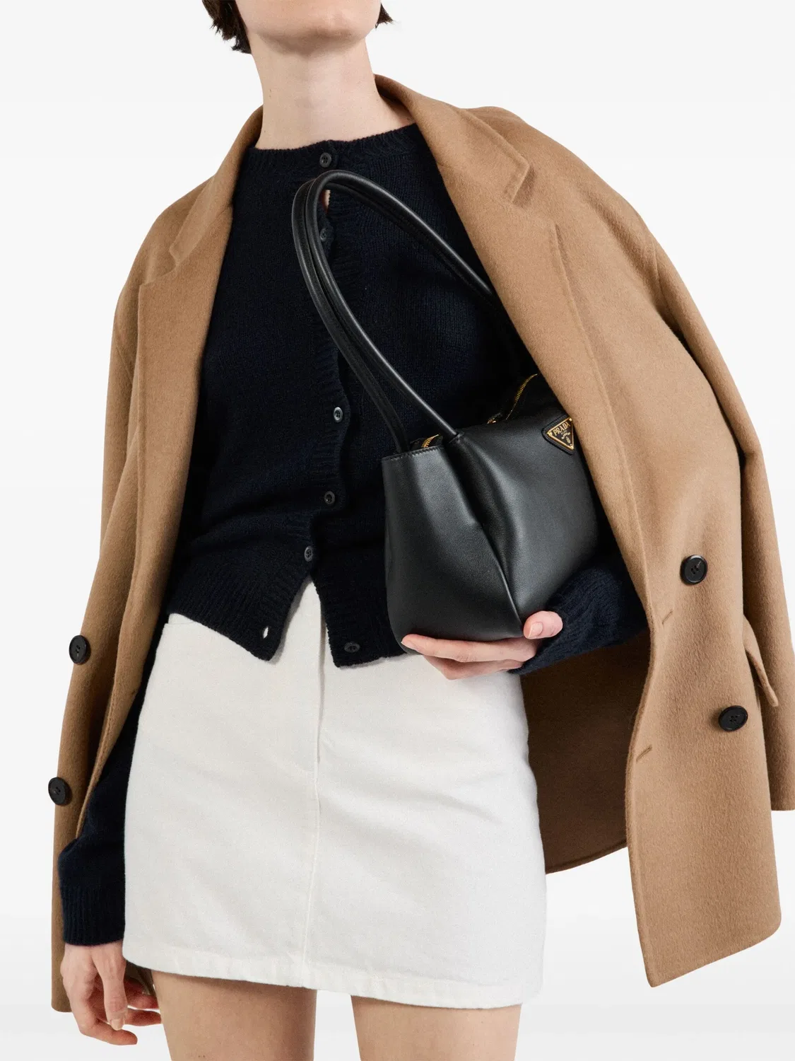 Мини-юбка из денима Prada, белый — фото 3