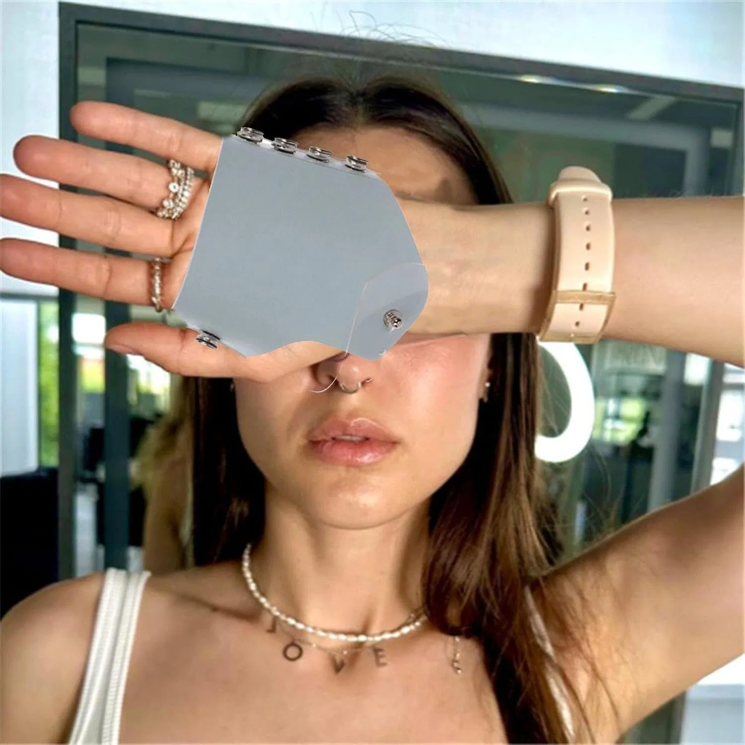 Make-up Mix Перчатки, кожа, косметическая палитра, blau Generisch — фото 2