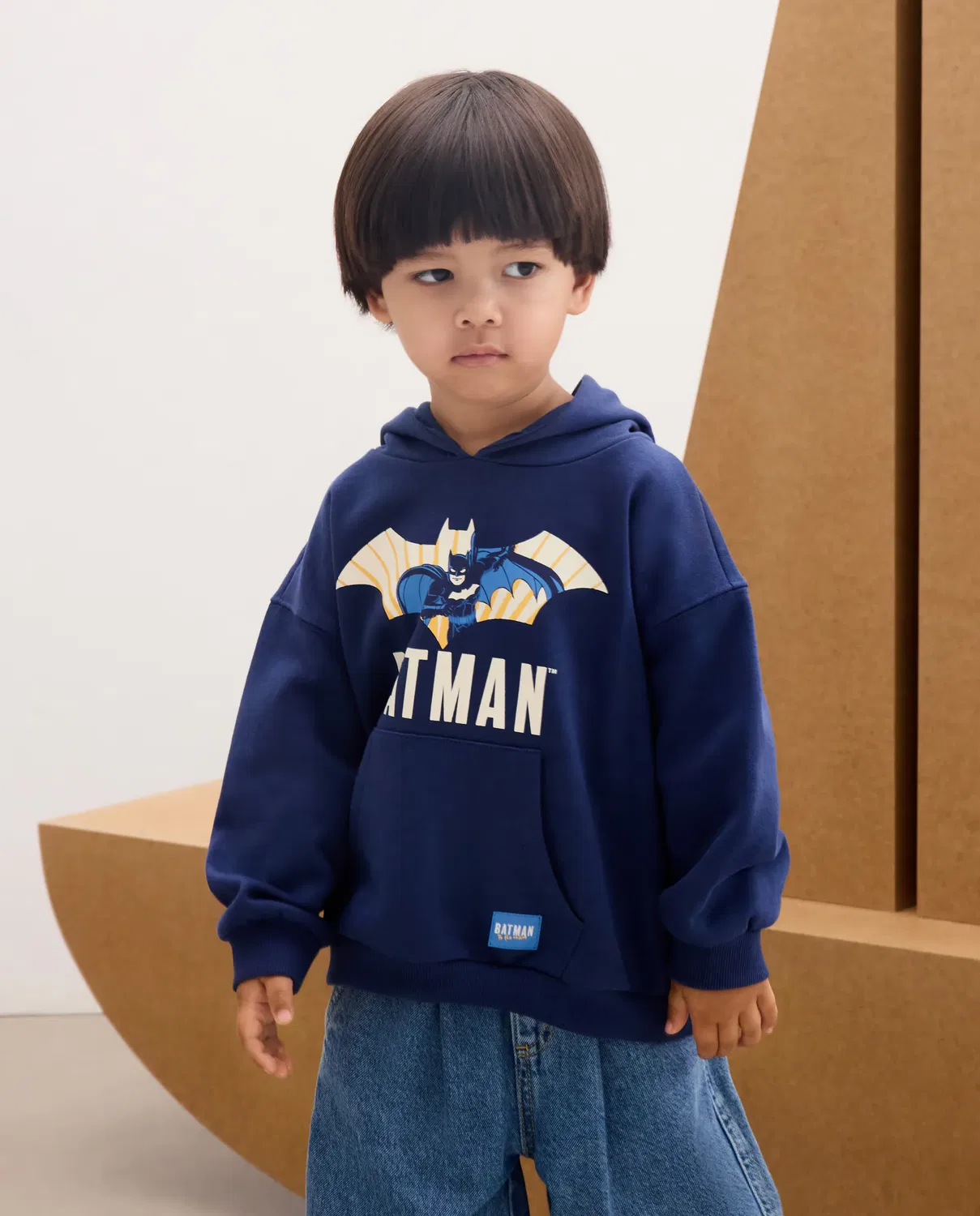 Детская худи с капюшоном с принтом Batman Kids El Corte Inglés, Azul Marino — фото 2