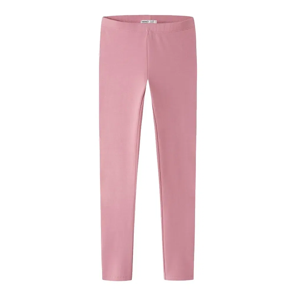 Детские леггинсы для девочек из хлопка с эластаном Davina Solid Name it, Pink
