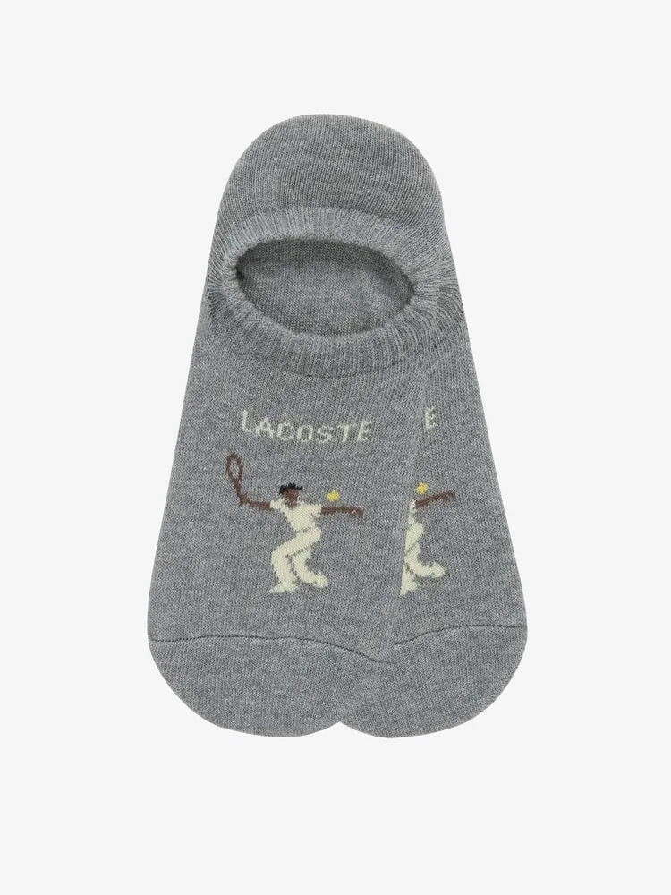 Носки женские LACOSTE Tennis Graphic, с принтом, серые