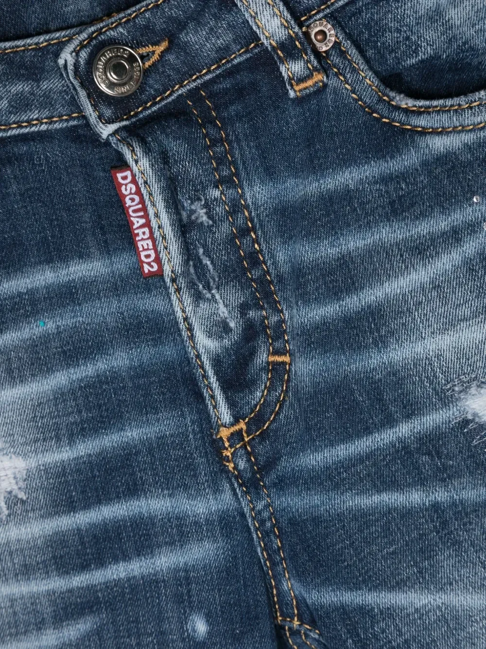 Зауженные джинсы Manat средней посадки Dsquared2 Kids, синий — фото 3