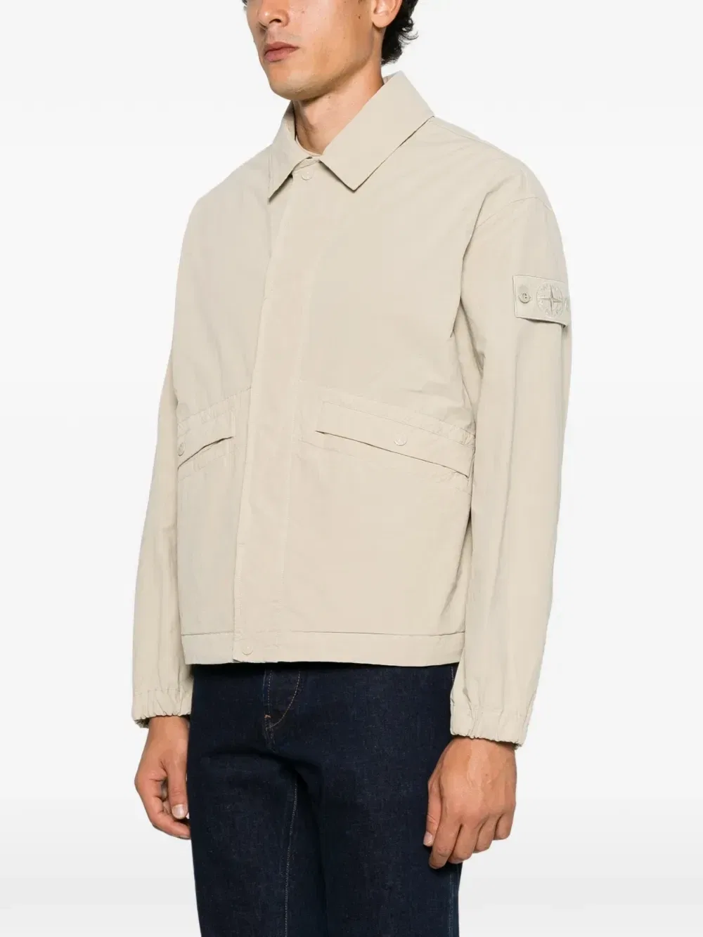 Куртка Ghost с нашивкой-логотипом Stone Island, бежевый — фото 3