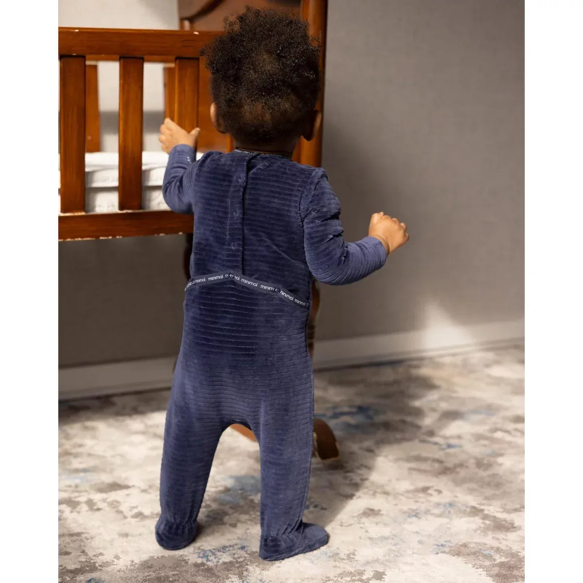 Детский боди-комбинезон с длинным рукавом MiniMoi Trim NEWBORN, Navy — фото 2