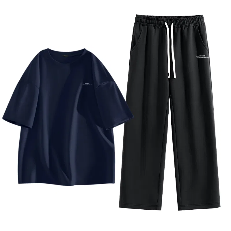 Детский спортивный комплект с принтом MINISO, Navy Blue + Black