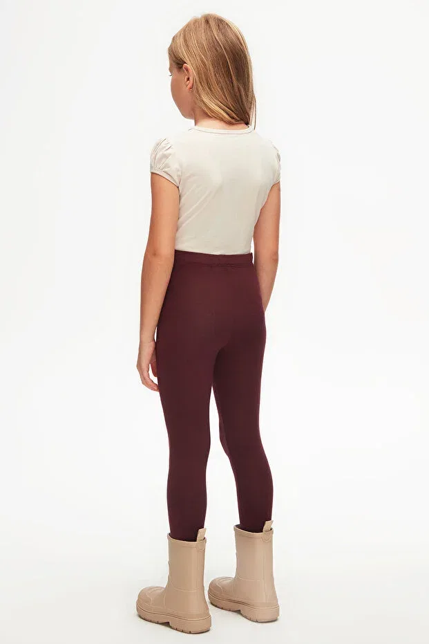 Детские леггинсы для девочек однотонные Cherry Rotten Girls' Full Length Solid Basic Lovetti, Cherry Bruise — фото 4