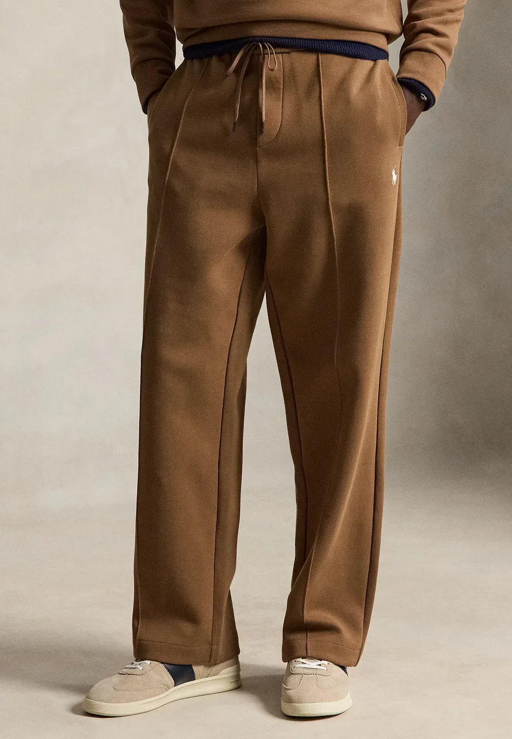 Брюки из двойной вязки на шнуровке - спортивные штаны Polo Ralph Lauren, Luggage Brown/C1730