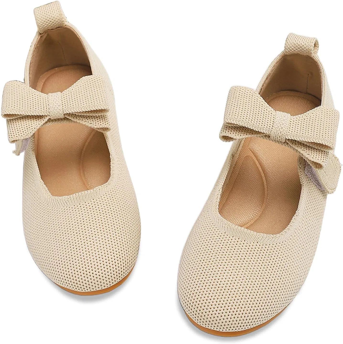 Детские балетки для девочек с бантом Fv8suxie, Beige