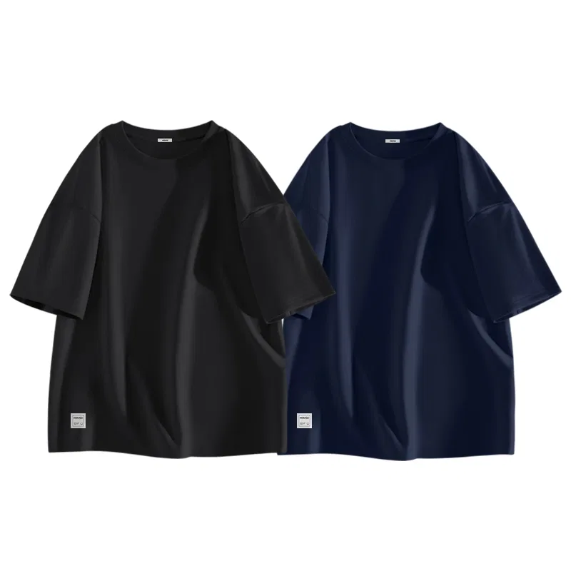 Детская футболка с круглым вырезом 2 штуки Mt47 Cloud Rising Time Bottom Right B Logo MINISO, Black Navy Blue