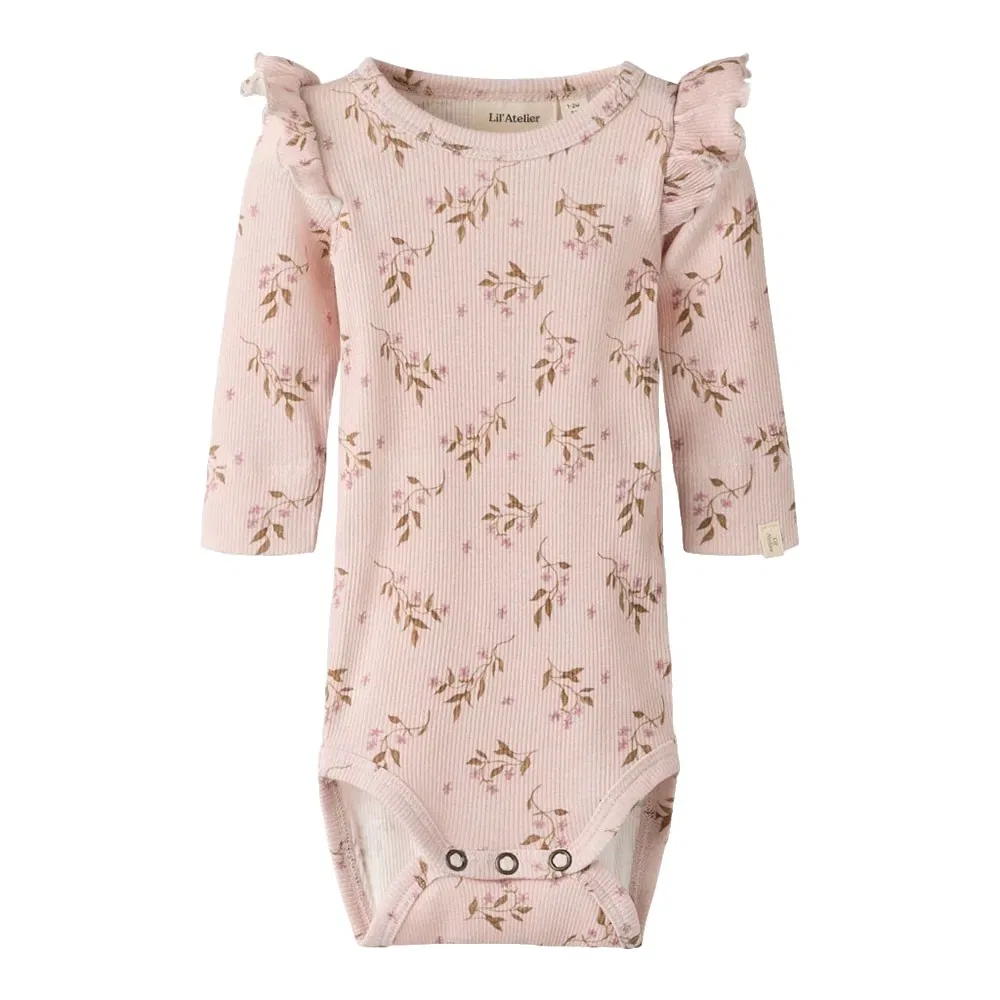 Боди с длинными рукавами Name It Gavo Eko Slim Lil Atelier, бежевый