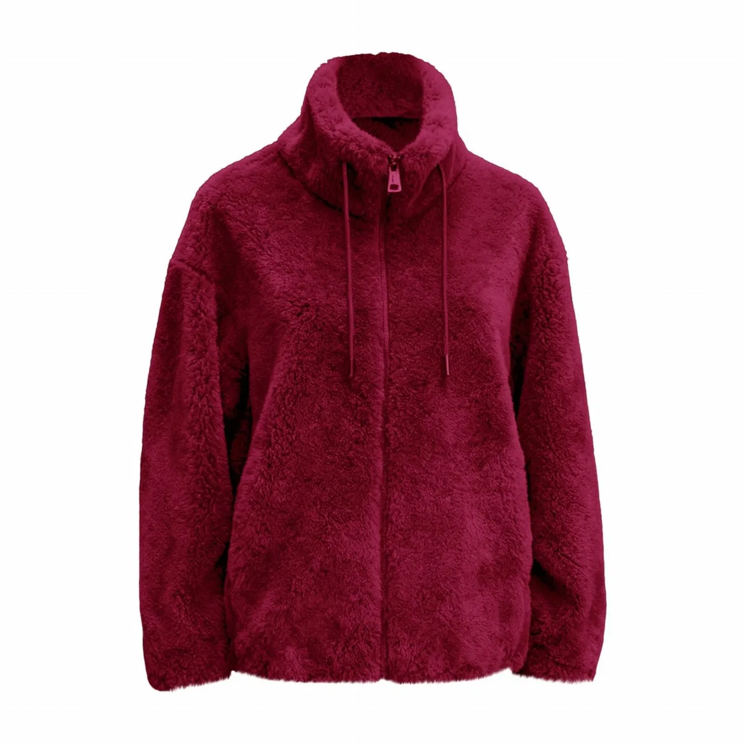 Женское утепленное пальто с флисом, с принтом, Winter Fleece Jacket, Wine