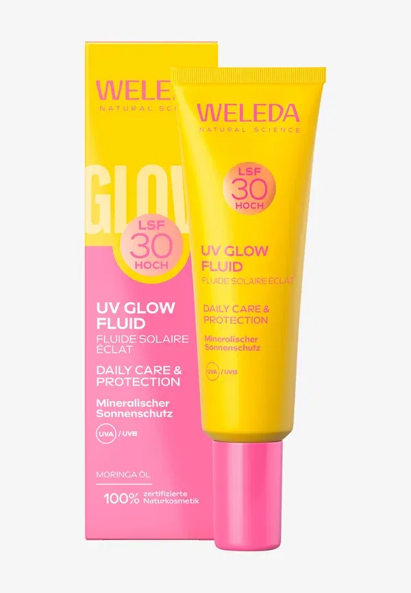 Солнцезащитное средство с SPF 30 Glowy uv fluid lsf Weleda 30 мл