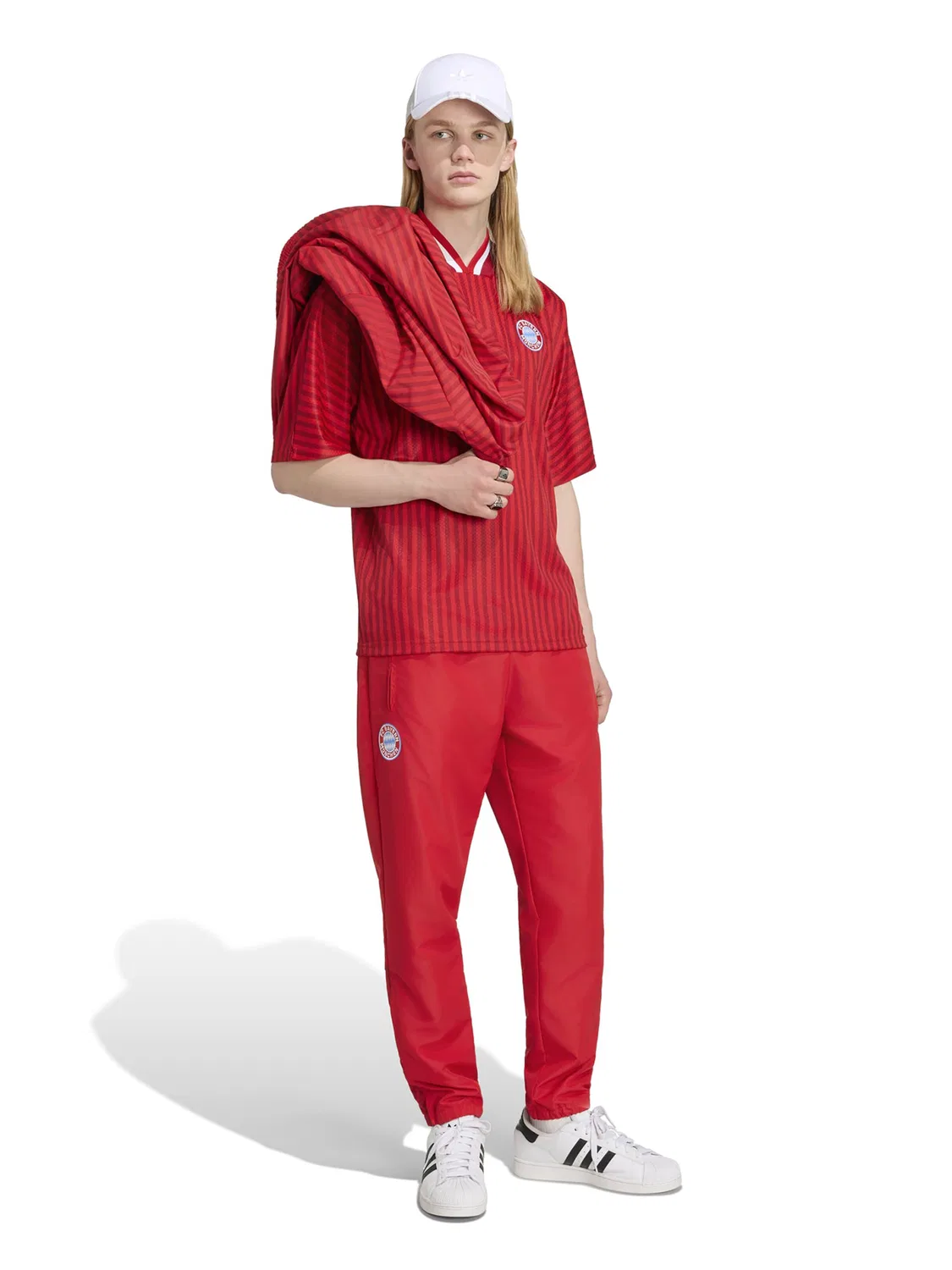 Спортивные брюки Adidas Performance Tapered Workout Pants FCB ST красного цвета — фото 4