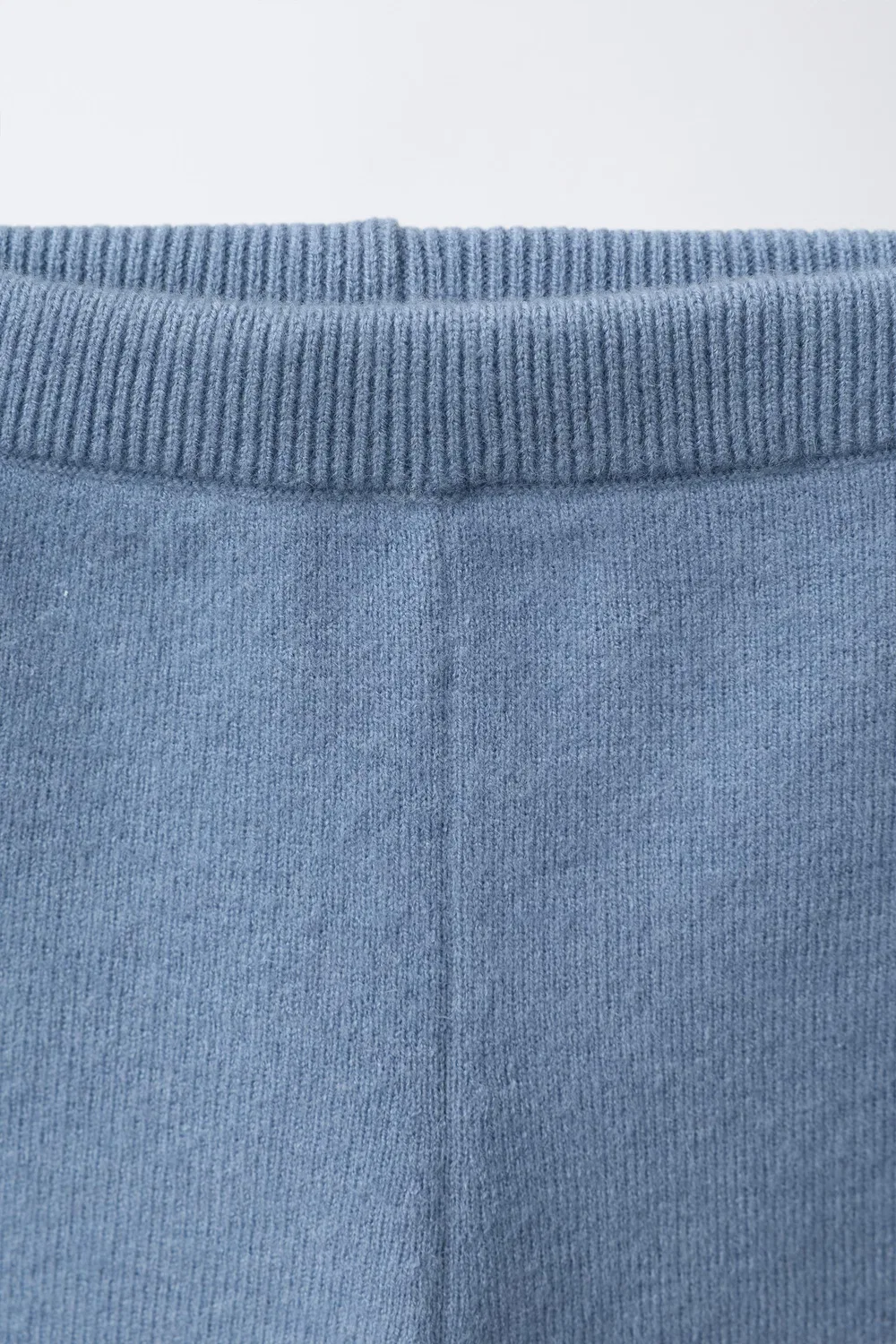 Вязаные леггинсы с кружевной отделкой ZARA, Light blue — фото 3