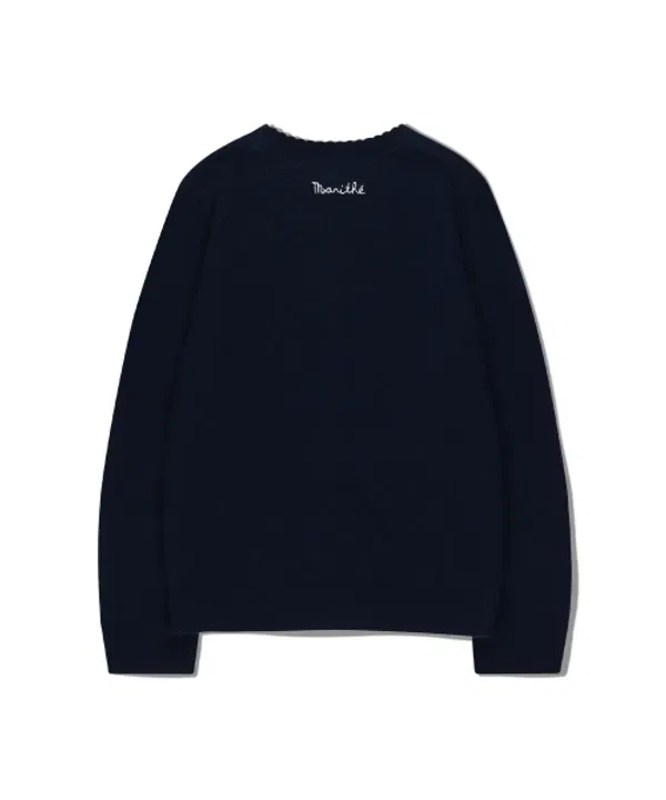 Кардиган с воротником-лодочкой для детей, Kids w scallop neck Marithé, темно-синий — фото 3