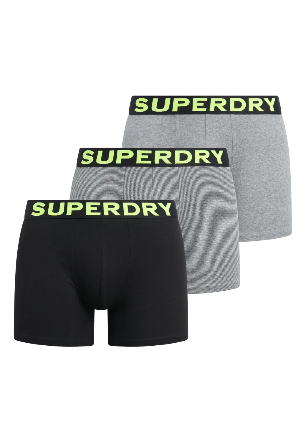 Мужские боксеры из 3 предметов Superdry, Black - Grey - Light Yellow
