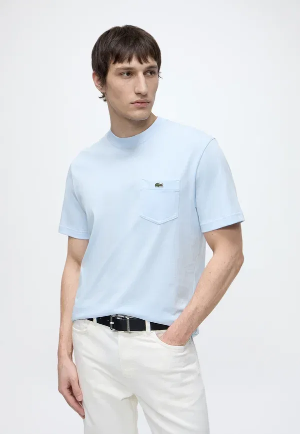 Футболка Lacoste хлопок джерси с вышивкой однотонная — фото 4