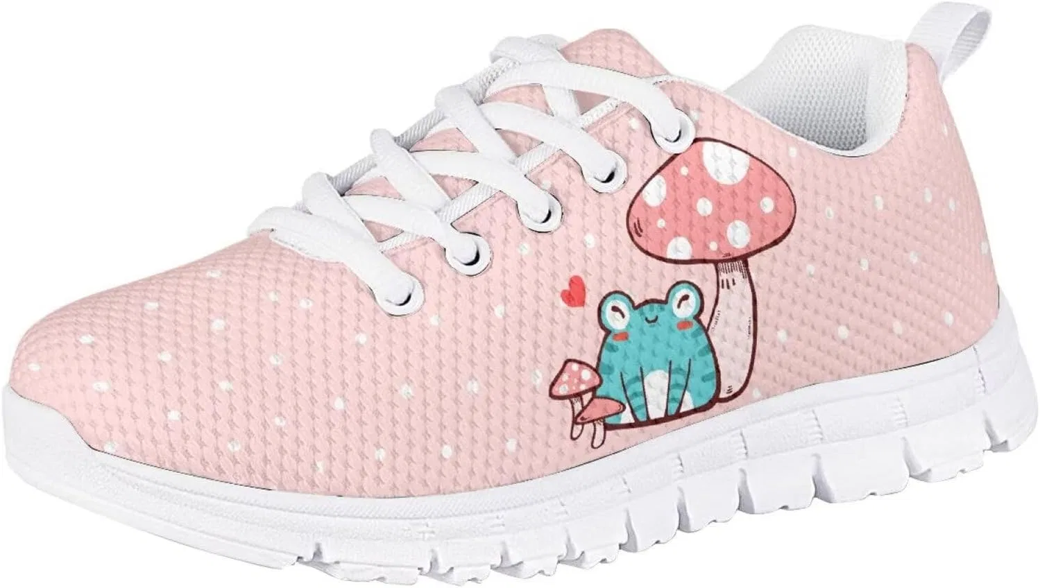 Детские кроссовки для девочек с принтом Ystardream, Pink Mushroom Frog