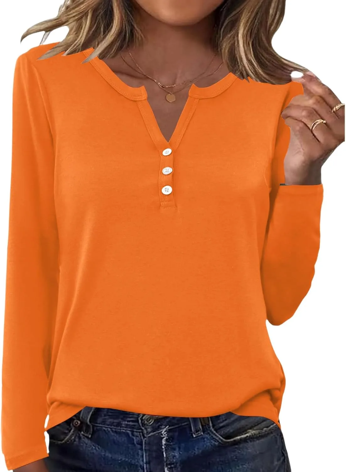 

Женская блузка с длинным рукавом и V-образным вырезом, свободного кроя, из вафельной ткани