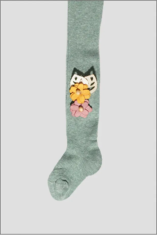 Детские колготки для девочек с принтом 3 шт Defne Baby, Pink-Gray-Green — фото 3