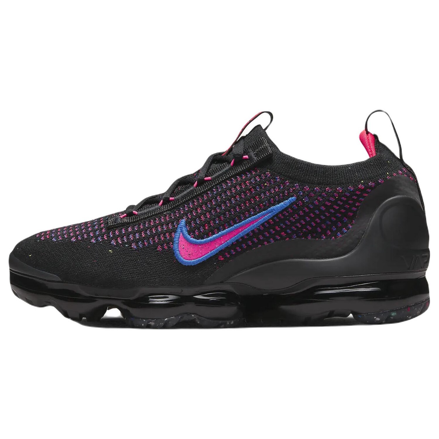 

Кроссовки Nike Air VaporMax 2021 Flyknit, черный/розовый/синий